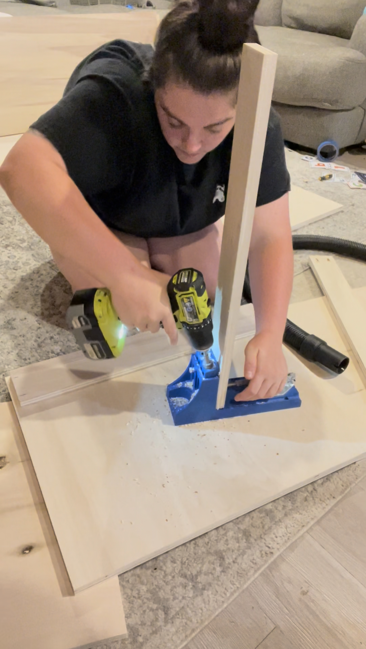 Using tools , a drill to drill holes